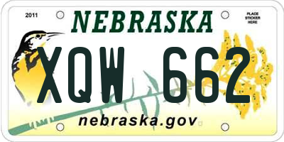 NE license plate XQW662