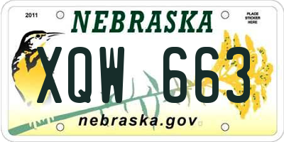 NE license plate XQW663