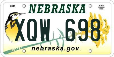 NE license plate XQW698