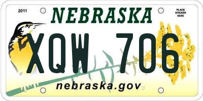 NE license plate XQW706