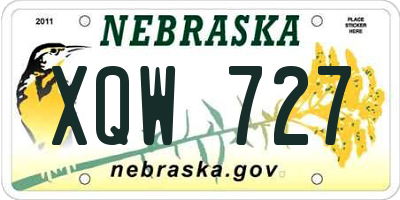 NE license plate XQW727