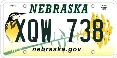 NE license plate XQW738