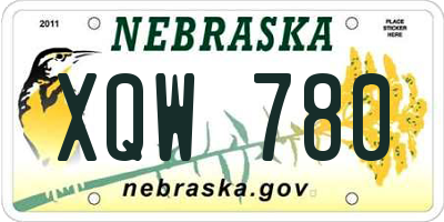 NE license plate XQW780