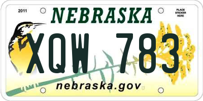 NE license plate XQW783