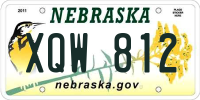 NE license plate XQW812