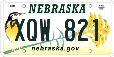 NE license plate XQW821