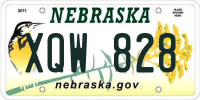 NE license plate XQW828