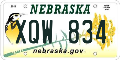 NE license plate XQW834