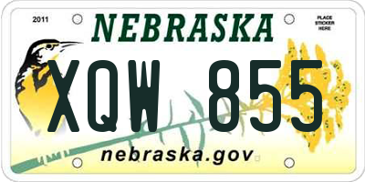 NE license plate XQW855