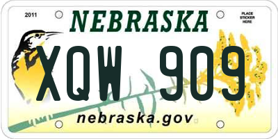 NE license plate XQW909