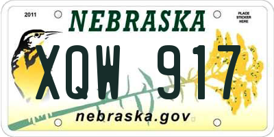 NE license plate XQW917