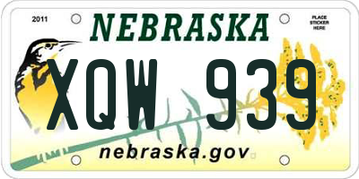 NE license plate XQW939