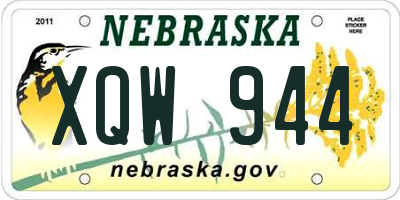 NE license plate XQW944