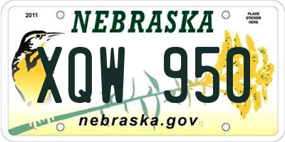 NE license plate XQW950