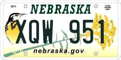 NE license plate XQW951