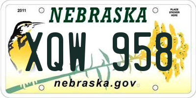 NE license plate XQW958
