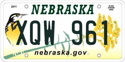 NE license plate XQW961