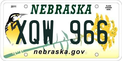 NE license plate XQW966