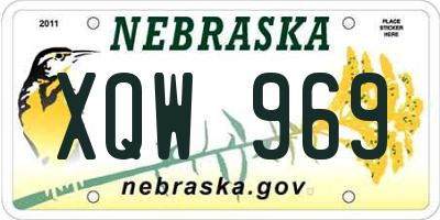 NE license plate XQW969
