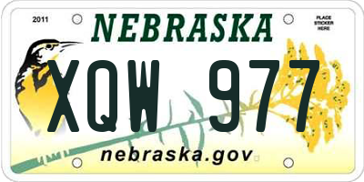 NE license plate XQW977