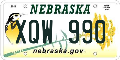 NE license plate XQW990