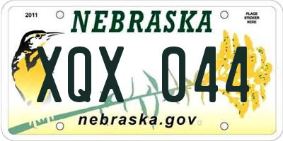 NE license plate XQX044