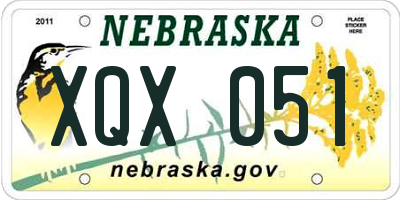 NE license plate XQX051