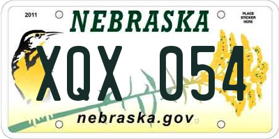 NE license plate XQX054