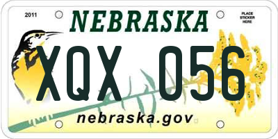 NE license plate XQX056