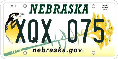 NE license plate XQX075