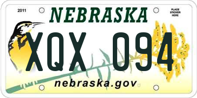 NE license plate XQX094