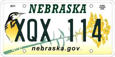 NE license plate XQX114
