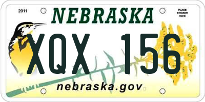NE license plate XQX156