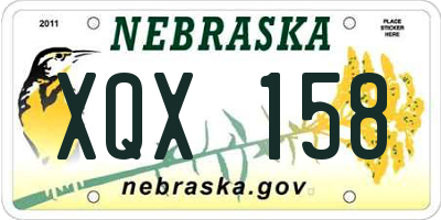 NE license plate XQX158