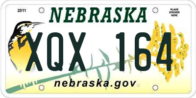 NE license plate XQX164