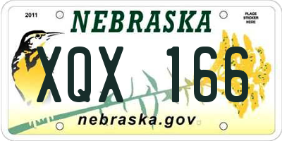 NE license plate XQX166