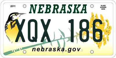 NE license plate XQX186