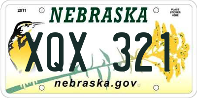 NE license plate XQX321
