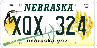 NE license plate XQX324