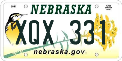 NE license plate XQX331