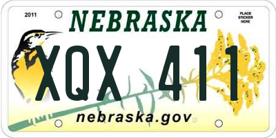 NE license plate XQX411