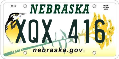 NE license plate XQX416