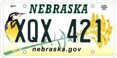 NE license plate XQX421