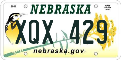 NE license plate XQX429