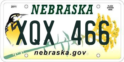 NE license plate XQX466