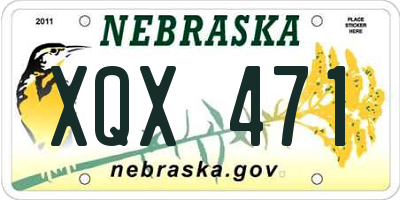 NE license plate XQX471