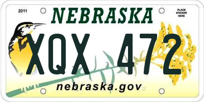 NE license plate XQX472
