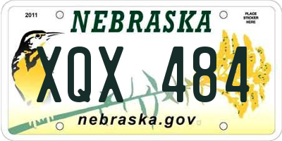 NE license plate XQX484