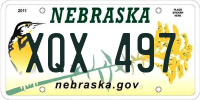 NE license plate XQX497