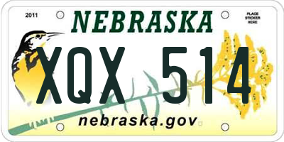 NE license plate XQX514
